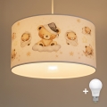 Brilagi - LED dječji luster na sajli BOBO 1xE27/10W/230V Ø 35 cm bijela/medvjedići