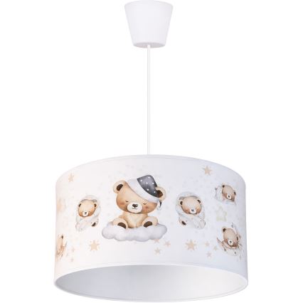 Brilagi - LED dječji luster na sajli BOBO 1xE27/10W/230V Ø 35 cm bijela/medvjedići
