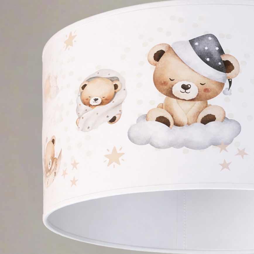 Brilagi - LED dječji luster na sajli BOBO 1xE27/10W/230V Ø 35 cm bijela/medvjedići