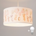 Brilagi - LED dječji luster na sajli BOBO 1xE27/10W/230V Ø 35 cm bijela/životinjice