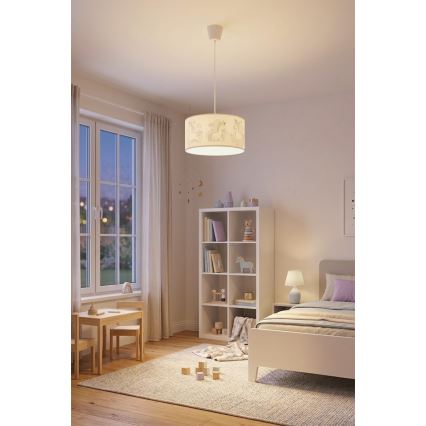 Brilagi - LED dječji luster na sajli BOBO 1xE27/10W/230V Ø 35 cm bijela/s motivom jednoroga