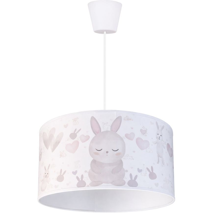 Brilagi - LED dječji luster na sajli BOBO 1xE27/10W/230V Ø 35 cm bijeli, s motivom zečića
