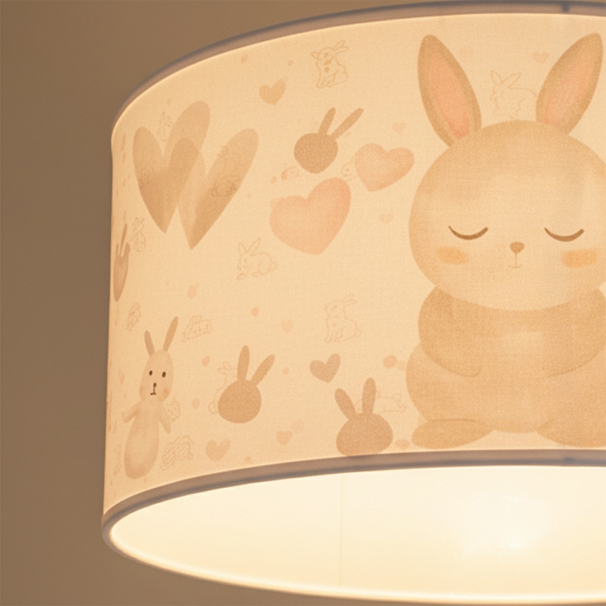 Brilagi - LED dječji luster na sajli BOBO 1xE27/10W/230V Ø 35 cm bijeli, s motivom zečića