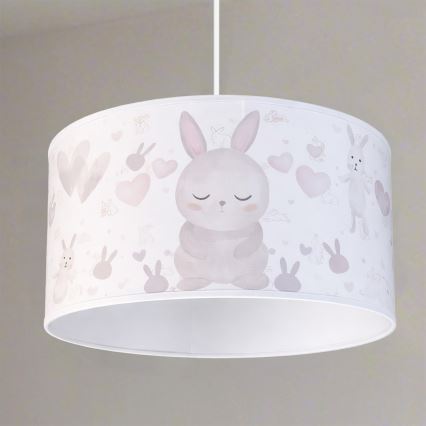 Brilagi - LED dječji luster na sajli BOBO 1xE27/10W/230V Ø 35 cm bijeli, s motivom zečića