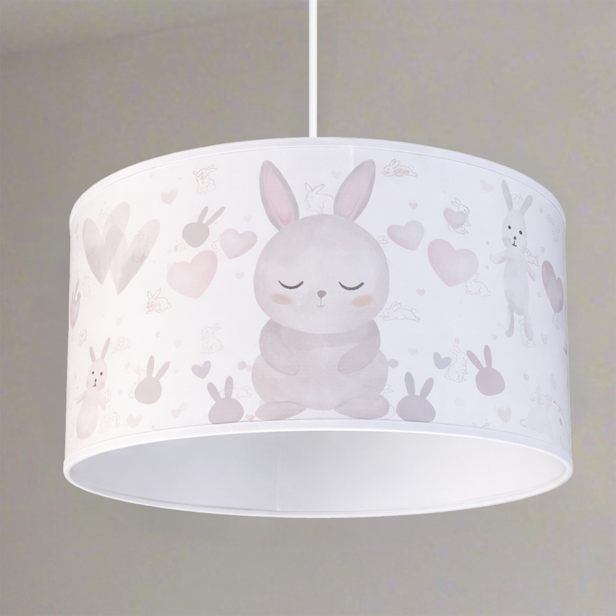 Brilagi - LED dječji luster na sajli BOBO 1xE27/10W/230V Ø 35 cm bijeli, s motivom zečića