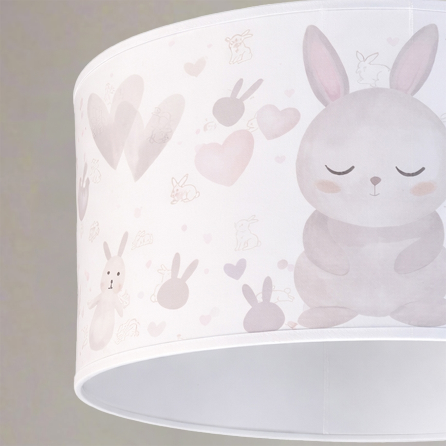 Brilagi - LED dječji luster na sajli BOBO 1xE27/10W/230V Ø 35 cm bijeli, s motivom zečića