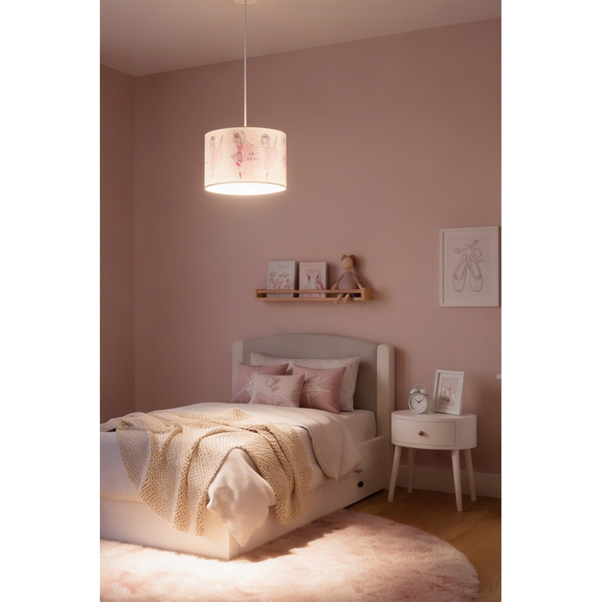 Brilagi - LED dječji luster na sajli BOBO 1xE27/10W/230V Ø 35 cm ružičasta/baletne papuče