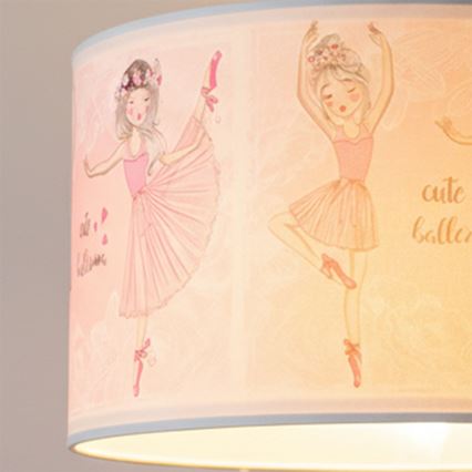 Brilagi - LED dječji luster na sajli BOBO 1xE27/10W/230V Ø 35 cm ružičasta/baletne papuče