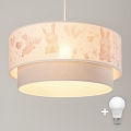 Brilagi- LED dječji luster na sajli BOBO 1xE27/60W/230V pr.40 cm krem./siva/kraljevska