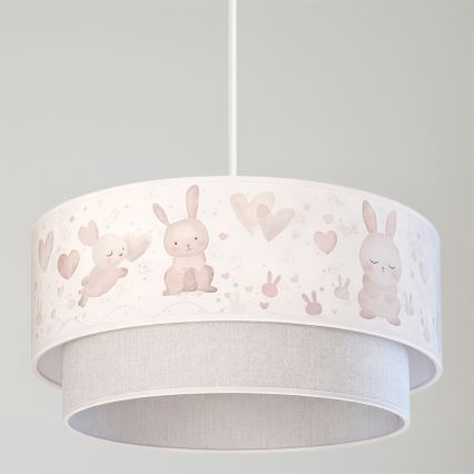 Brilagi - LED dječji luster na sajli BOBO 1xE27/60W/230V Ø 40 cm krem/siva/zečići