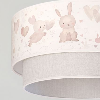 Brilagi - LED dječji luster na sajli BOBO 1xE27/60W/230V Ø 40 cm krem/siva/zečići