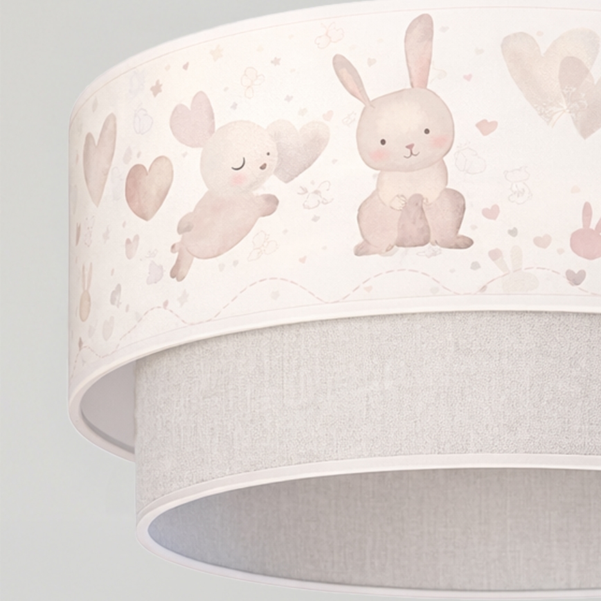 Brilagi - LED dječji luster na sajli BOBO 1xE27/60W/230V Ø 40 cm krem/siva/zečići