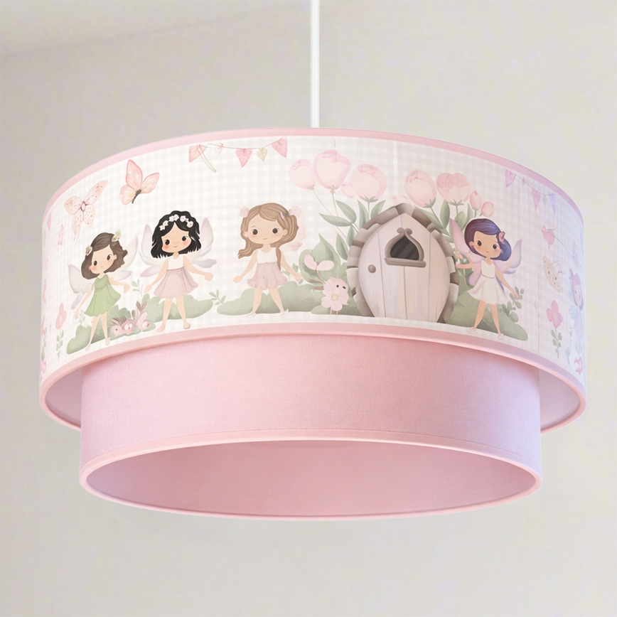 Brilagi - LED dječji luster na sajli BOBO 1xE27/60W/230V pr. 40 cm ružičasta/vile
