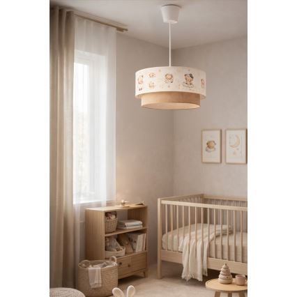 Brilagi - LED dječji luster na sajli BOBO 1xE27/60W/230V prom. 40 cm bijela/bež/medvjedići