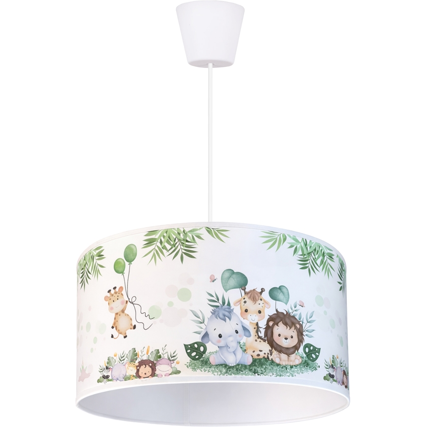 Brilagi - LED dječji luster na sajli BOBO 1xE27/60W/230V Ø 35 cm bijela/džungla