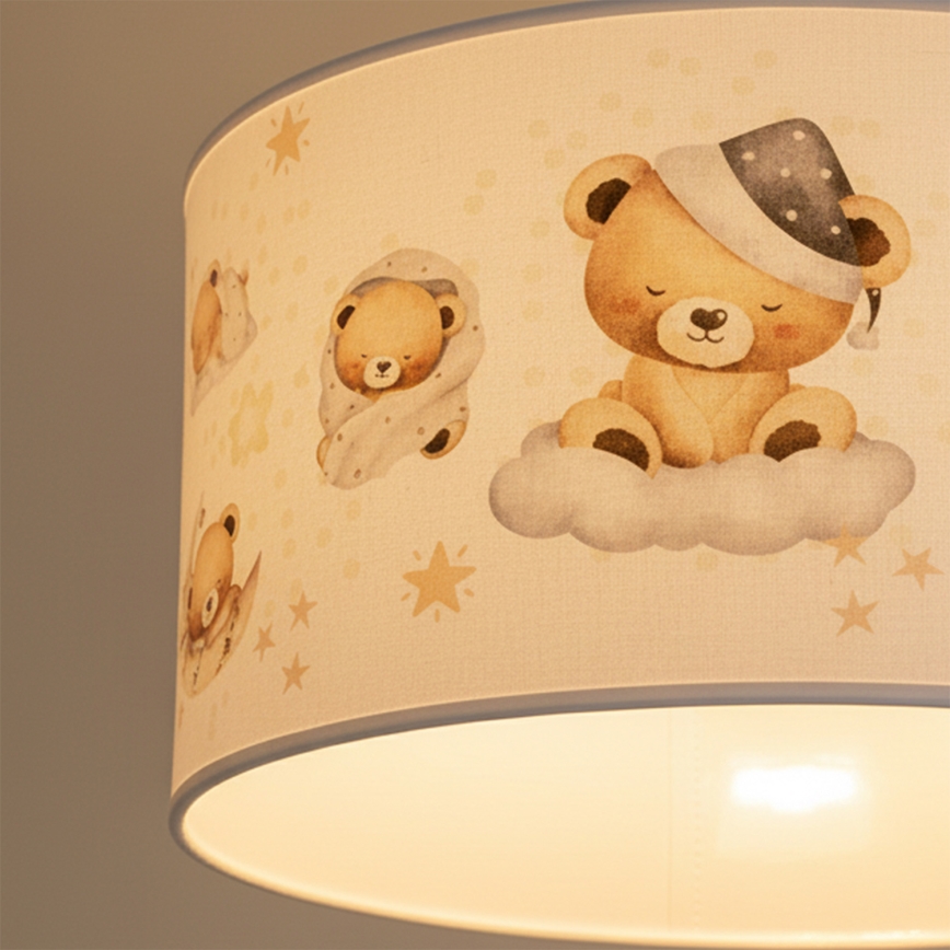 Brilagi - LED dječji luster na sajli BOBO 1xE27/60W/230V Ø 35 cm bijela/medvjedići