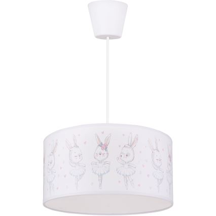 Brilagi - LED dječji luster na sajli BOBO 1xE27/60W/230V Ø 35 cm bijela/sa zečićima