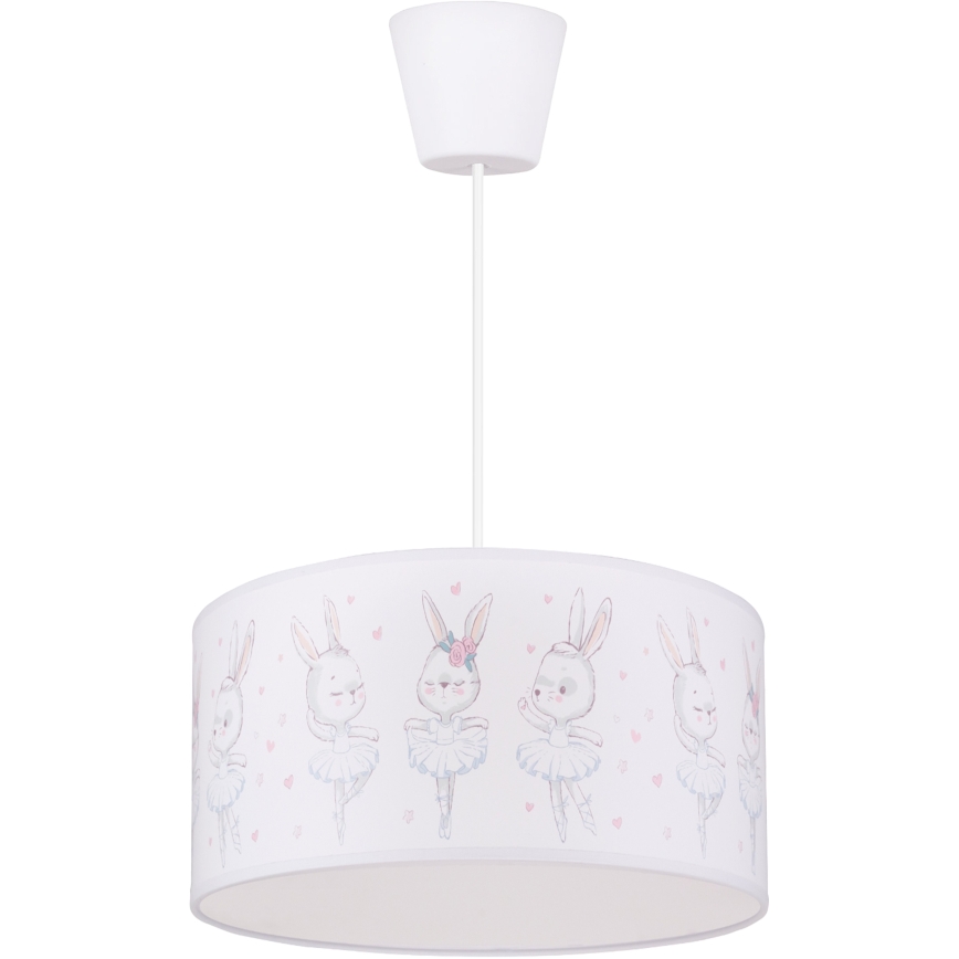 Brilagi - LED dječji luster na sajli BOBO 1xE27/60W/230V Ø 35 cm bijela/sa zečićima