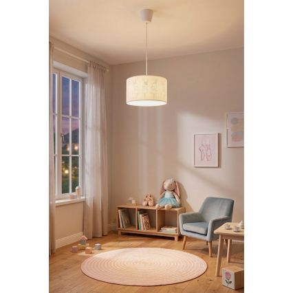 Brilagi - LED dječji luster na sajli BOBO 1xE27/60W/230V Ø 35 cm bijela/sa zečićima