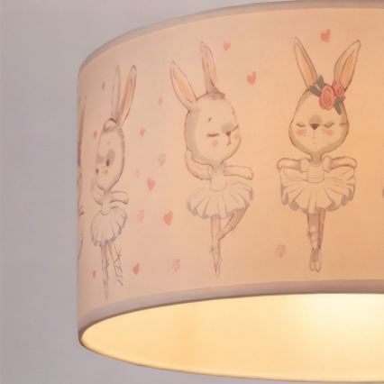Brilagi - LED dječji luster na sajli BOBO 1xE27/60W/230V Ø 35 cm bijela/sa zečićima