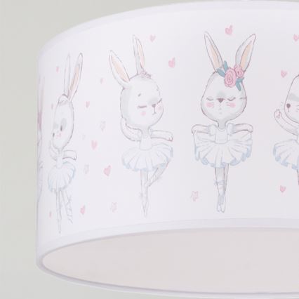 Brilagi - LED dječji luster na sajli BOBO 1xE27/60W/230V Ø 35 cm bijela/sa zečićima