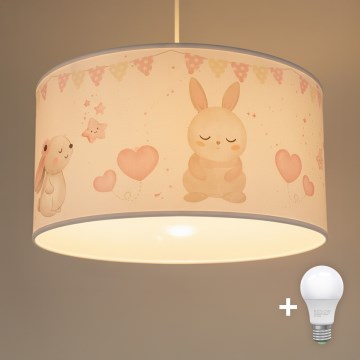 Brilagi - LED dječji luster na sajli BOBO 1xE27/60W/230V Ø 35 cm bijela/zečići