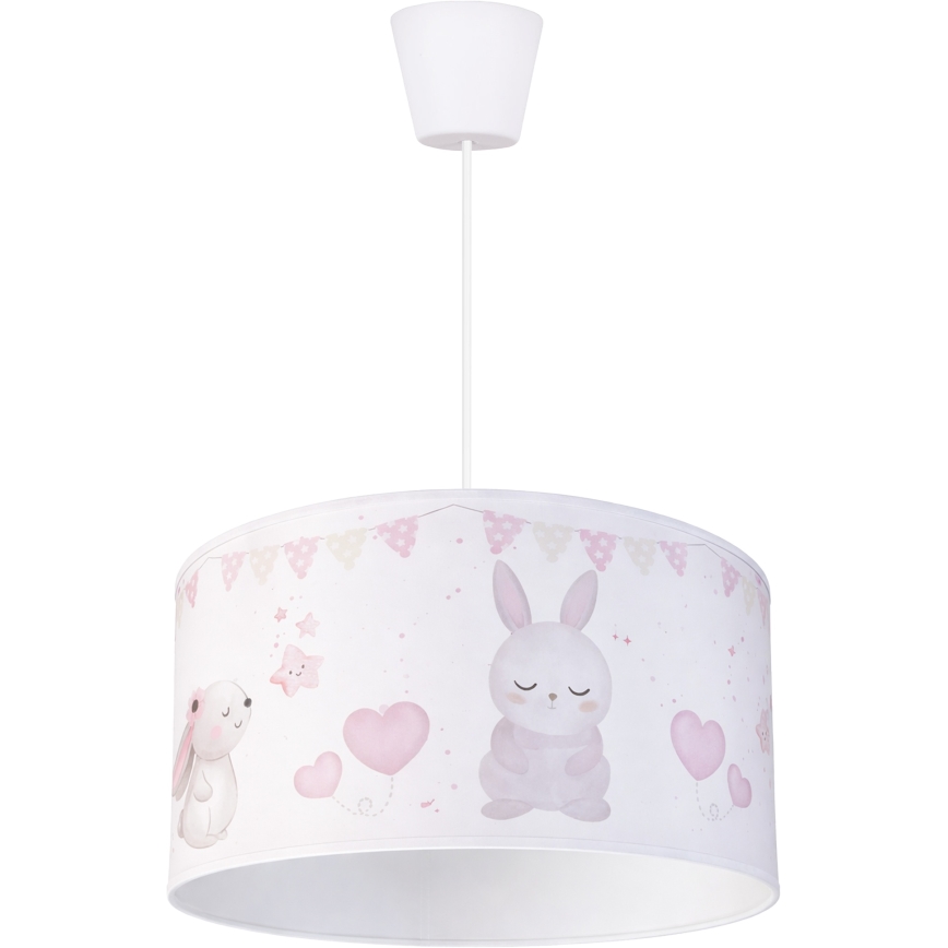 Brilagi - LED dječji luster na sajli BOBO 1xE27/60W/230V Ø 35 cm bijela/zečići