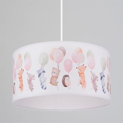 Brilagi - LED dječji luster na sajli BOBO 1xE27/60W/230V Ø 35 cm bijela/životinjice
