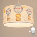 Brilagi - LED dječji luster na sajli BOBO 1xE27/60W/230V Ø 35 cm bijela/životinjice