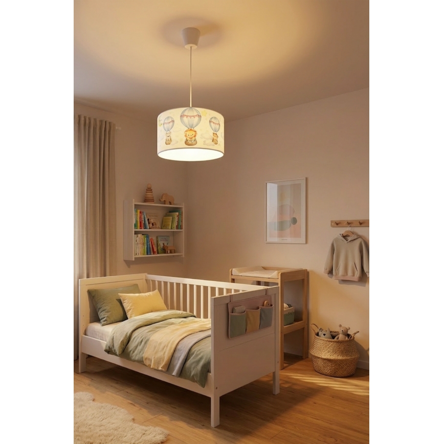 Brilagi - LED dječji luster na sajli BOBO 1xE27/60W/230V Ø 35 cm bijela/životinjice