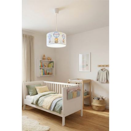 Brilagi - LED dječji luster na sajli BOBO 1xE27/60W/230V Ø 35 cm bijela/životinjice