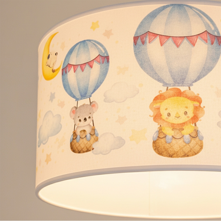 Brilagi - LED dječji luster na sajli BOBO 1xE27/60W/230V Ø 35 cm bijela/životinjice