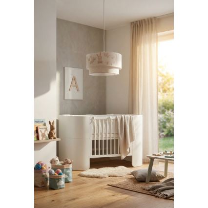 Brilagi - LED dječji luster na sajli BOBO 1xE27/60W/230V Ø 35 cm bijeli, s motivom zečića