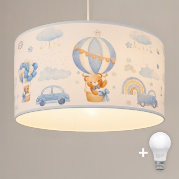 Brilagi - LED dječji luster na sajli BOBO 1xE27/60W/230V Ø 35 cm plava/medvjedići