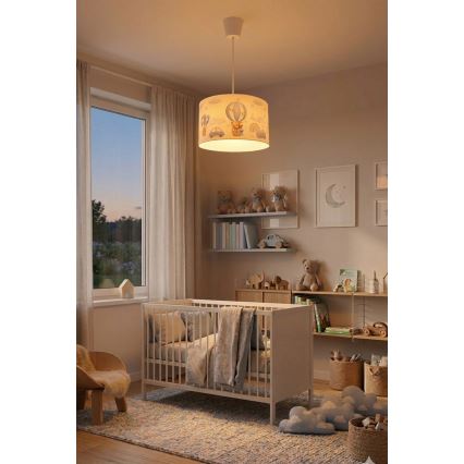 Brilagi - LED dječji luster na sajli BOBO 1xE27/60W/230V Ø 35 cm plava/medvjedići