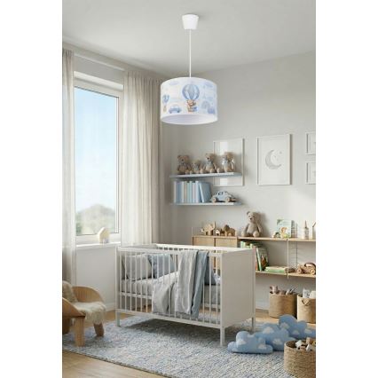 Brilagi - LED dječji luster na sajli BOBO 1xE27/60W/230V Ø 35 cm plava/medvjedići