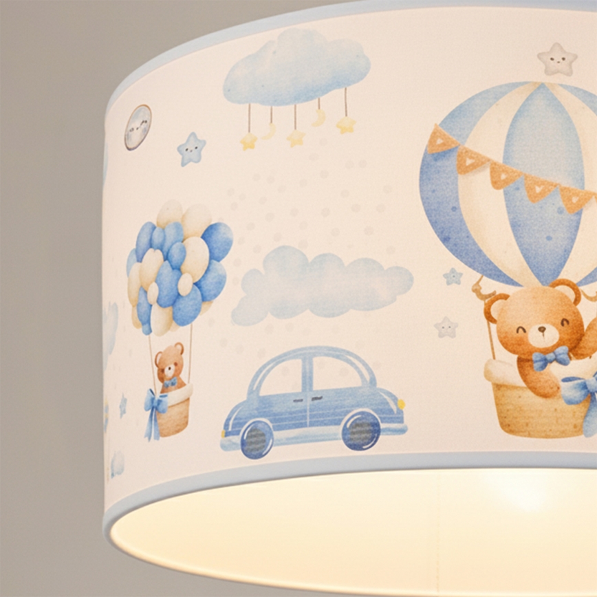 Brilagi - LED dječji luster na sajli BOBO 1xE27/60W/230V Ø 35 cm plava/medvjedići