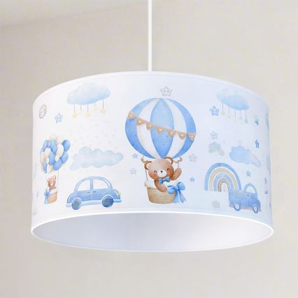 Brilagi - LED dječji luster na sajli BOBO 1xE27/60W/230V Ø 35 cm plava/medvjedići