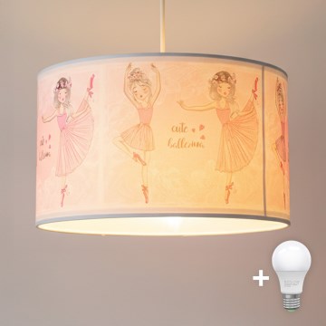 Brilagi - LED dječji luster na sajli BOBO 1xE27/60W/230V Ø 35 cm ružičasta/baletne papuče