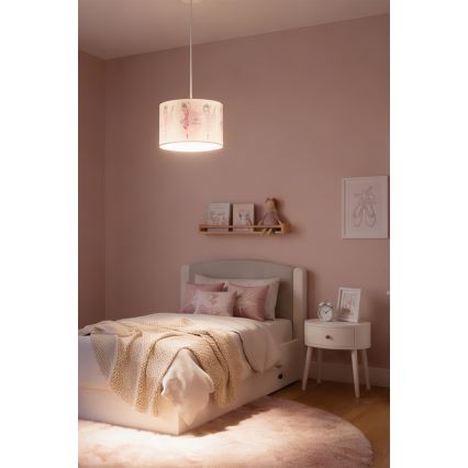 Brilagi - LED dječji luster na sajli BOBO 1xE27/60W/230V Ø 35 cm ružičasta/baletne papuče