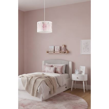 Brilagi - LED dječji luster na sajli BOBO 1xE27/60W/230V Ø 35 cm ružičasta/baletne papuče