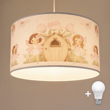 Brilagi - LED dječji luster na sajli BOBO 1xE27/60W/230V Ø 35 cm ružičasta/vile