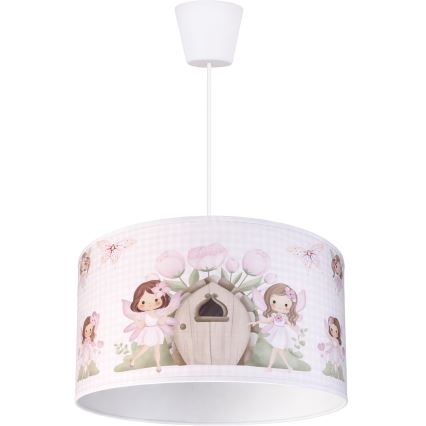 Brilagi - LED dječji luster na sajli BOBO 1xE27/60W/230V Ø 35 cm ružičasta/vile