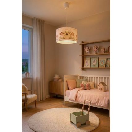 Brilagi - LED dječji luster na sajli BOBO 1xE27/60W/230V Ø 35 cm ružičasta/vile