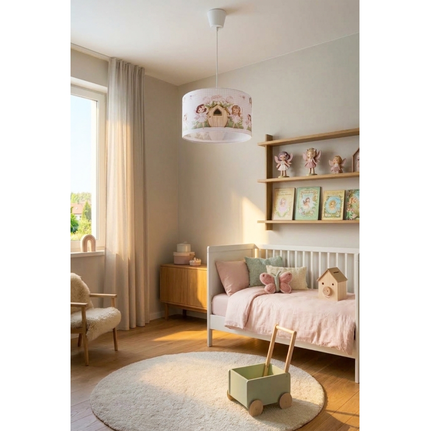 Brilagi - LED dječji luster na sajli BOBO 1xE27/60W/230V Ø 35 cm ružičasta/vile