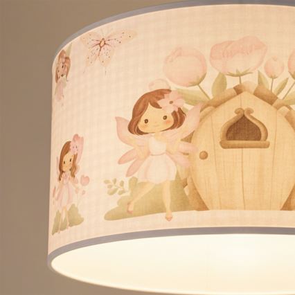 Brilagi - LED dječji luster na sajli BOBO 1xE27/60W/230V Ø 35 cm ružičasta/vile