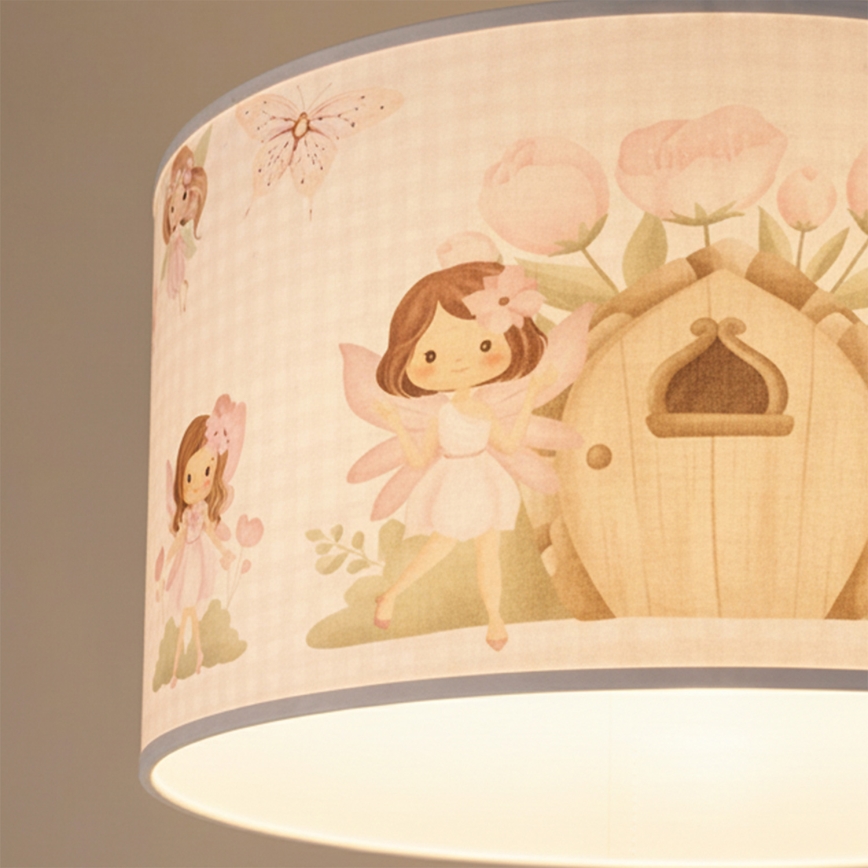 Brilagi - LED dječji luster na sajli BOBO 1xE27/60W/230V Ø 35 cm ružičasta/vile