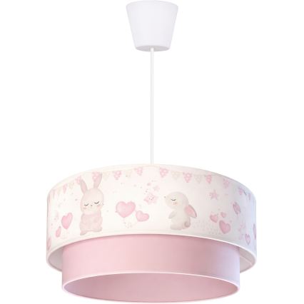 Brilagi - LED dječji luster na sajli BOBO 1xE27/60W/230V Ø 40 cm krem/ružičasta/zečići