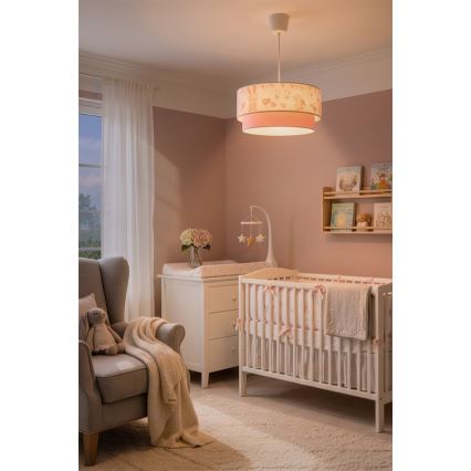 Brilagi - LED dječji luster na sajli BOBO 1xE27/60W/230V Ø 40 cm krem/ružičasta/zečići