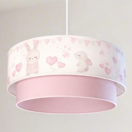 Brilagi - LED dječji luster na sajli BOBO 1xE27/60W/230V Ø 40 cm krem/ružičasta/zečići